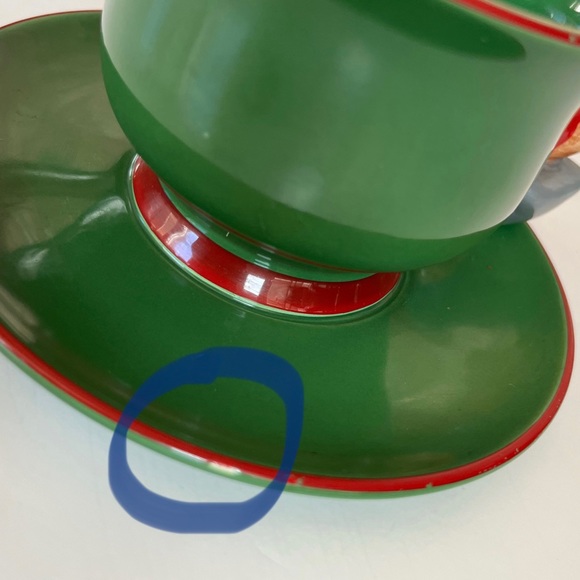 Teleflora Christmas Planter Night Before Christmas Sleeping Mouse Cup & Saucer - Picture 5 of 5